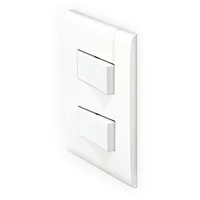 Placa c/2 int. sencillos color blanco (armada)