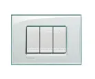Placa rectangular aguamarina 3 módulos c/chasís