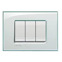 Placa rectangular aguamarina 3 módulos c/chasís