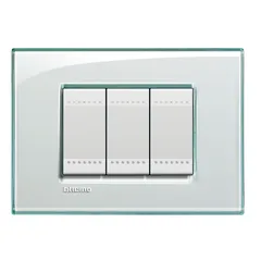 Placa rectangular aguamarina 3 módulos c/chasís