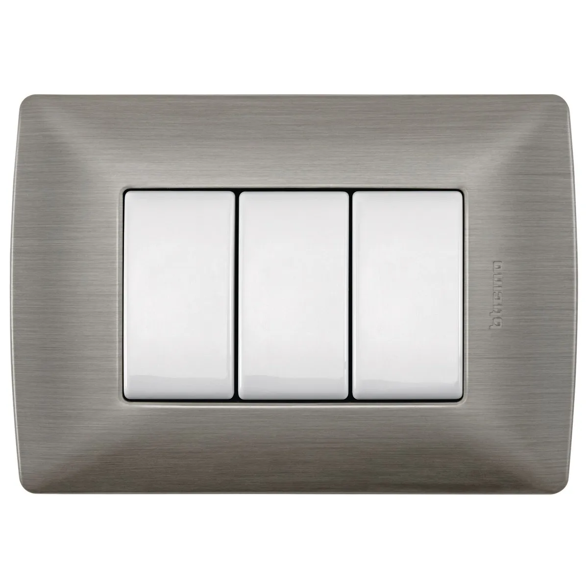 Bticino - Placa de Resina con Chasis Color Blanco Mérida 3 Mód.