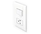 Placa con 1 Interruptor Sencillo + 2P+T 1 Módulo Blanco (Armada)