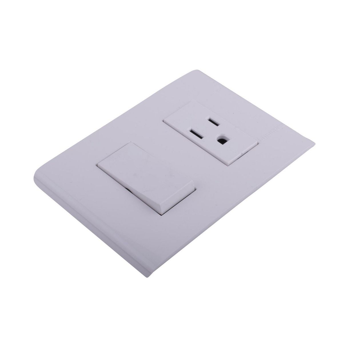 Bticino - Placa con 1 Interruptor Sencillo + 2P+T 1 Módulo Blanco (Armada)