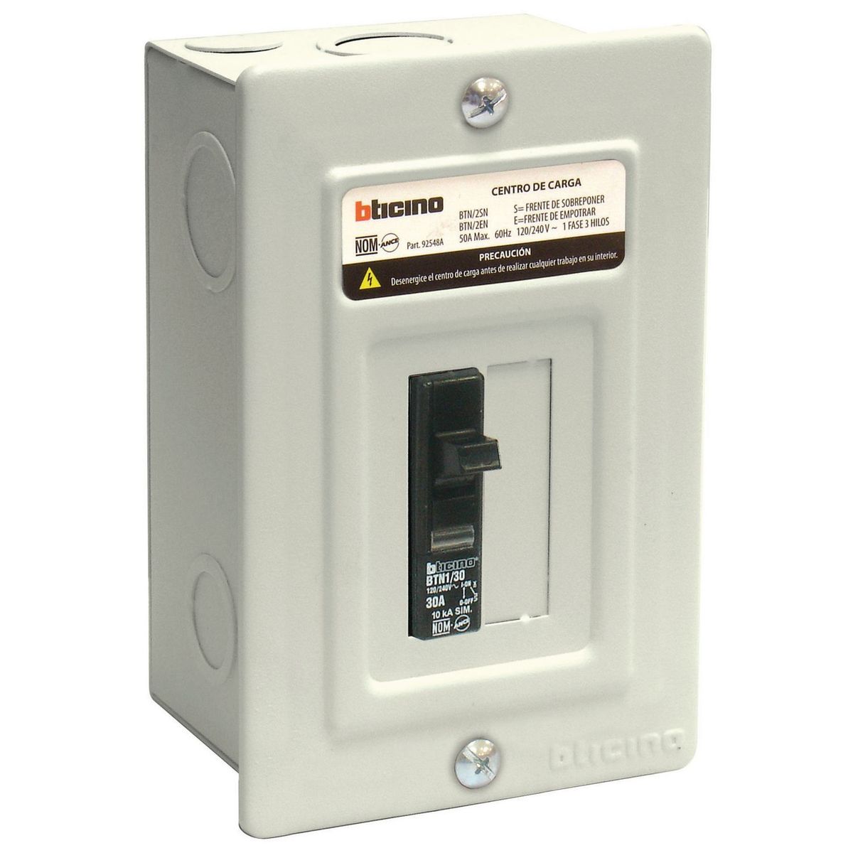 Centro de Carga de 2 Polos 50A 120V/240V~1F-3H 10 kA Empotrar, marca Bticino - Foto Principal