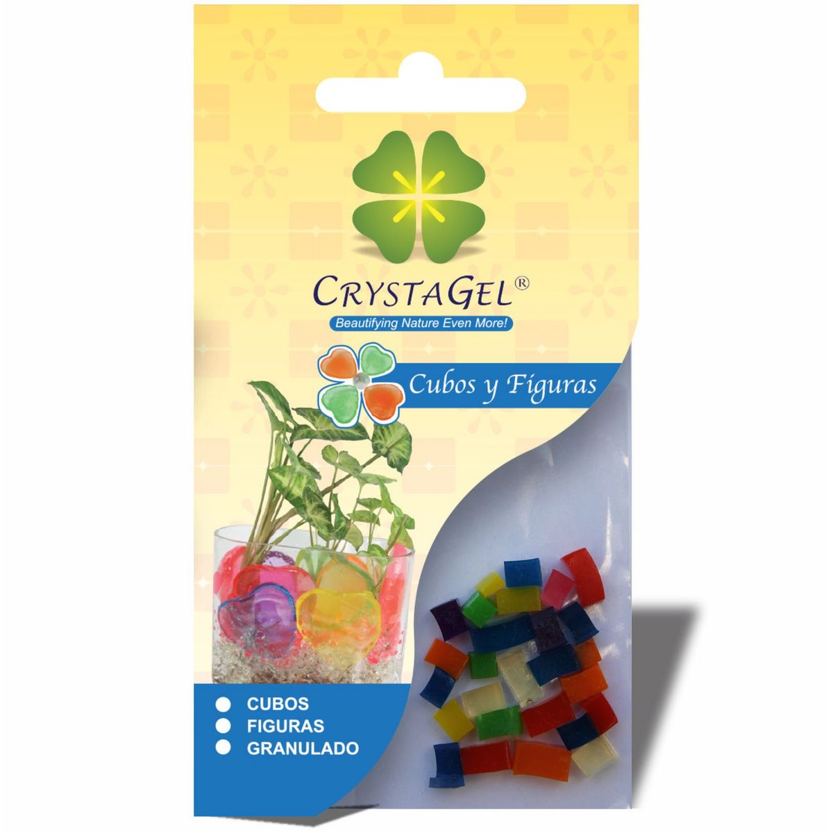 Crystagel - Figuras de hidrogel deshidratadas cubo multicolor 5 g