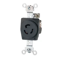 Contacto sencillo industrial 125 V negro