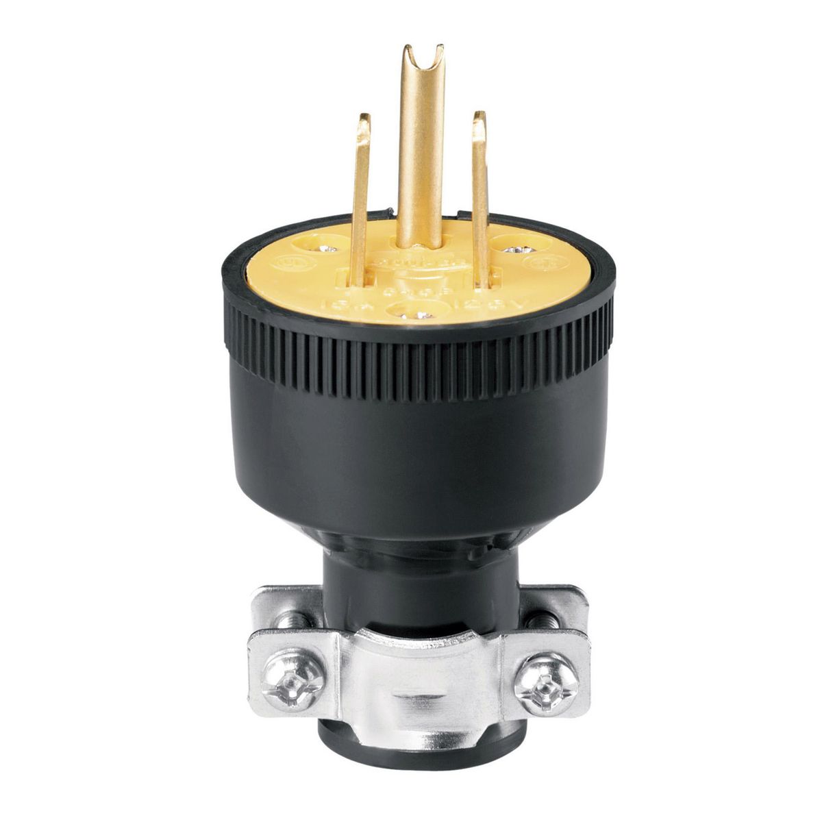 Arrow Hart - Clavija de hule entrada recta c/abrazaderas 125 V