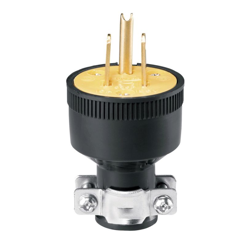 Arrow Hart - Clavija de hule entrada recta c/abrazaderas 125 V