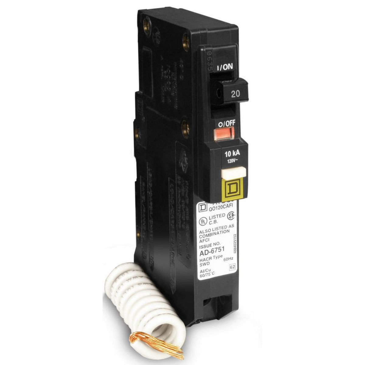 Schneider Electric - Interruptor Tipo QO con Protección Falla de Arco, 1 Polo 20 A