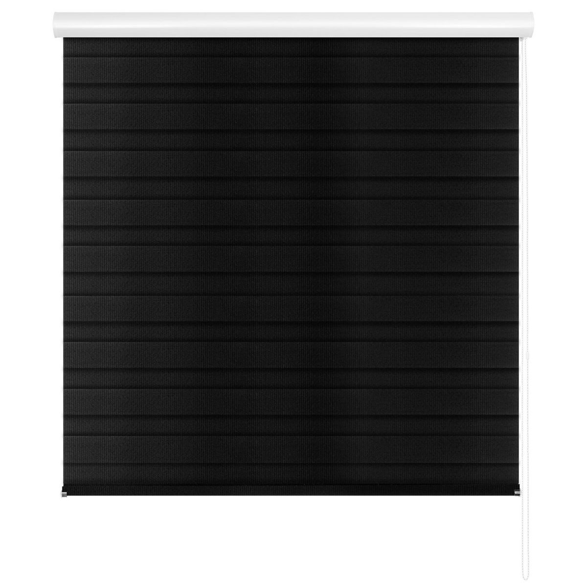 Just Home Collection - Persiana enrollable duo Wood Negro 120 x 250 cm