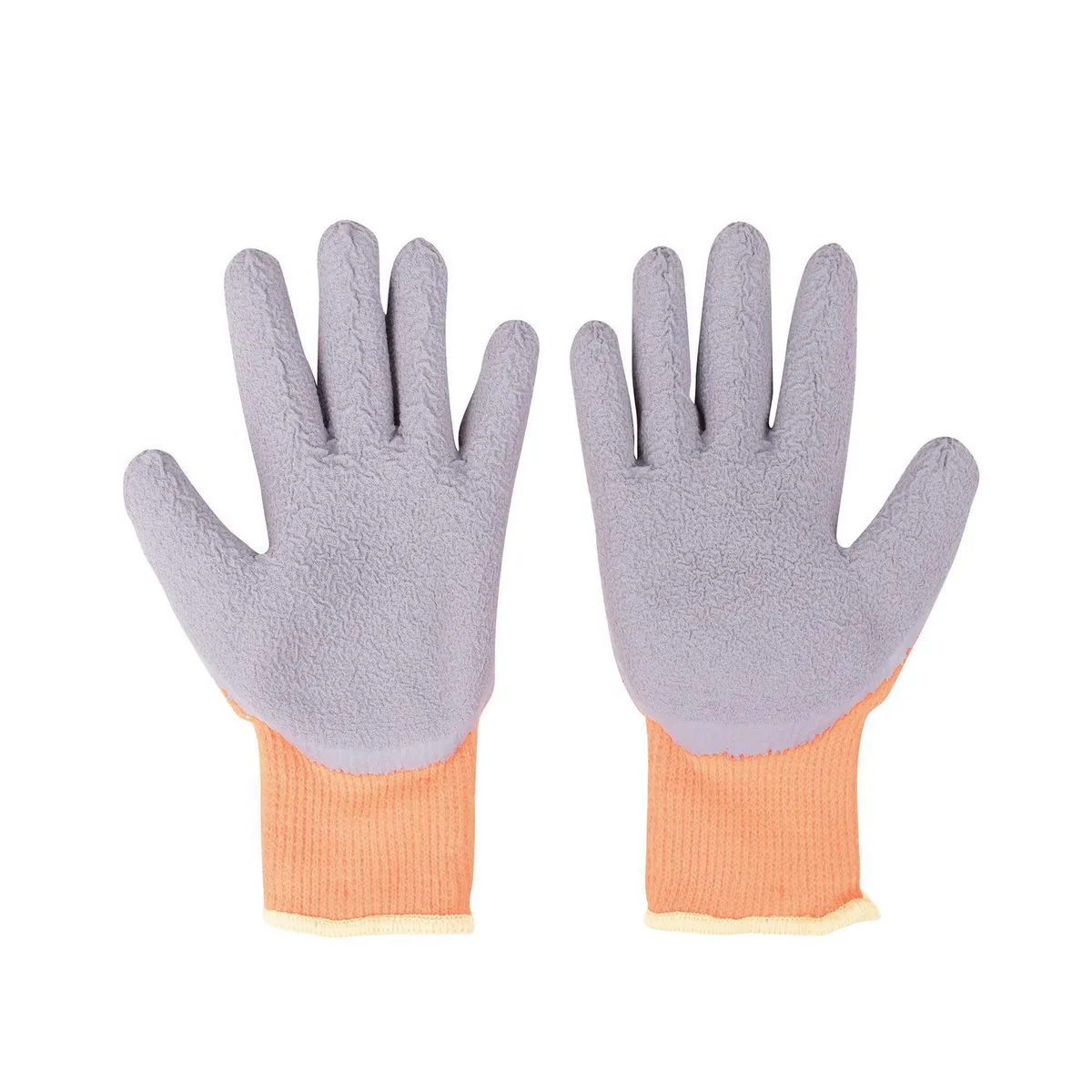 Guante Acrílico Naranja Recubierto con Látex Gris, marca Derma Care - Foto 2