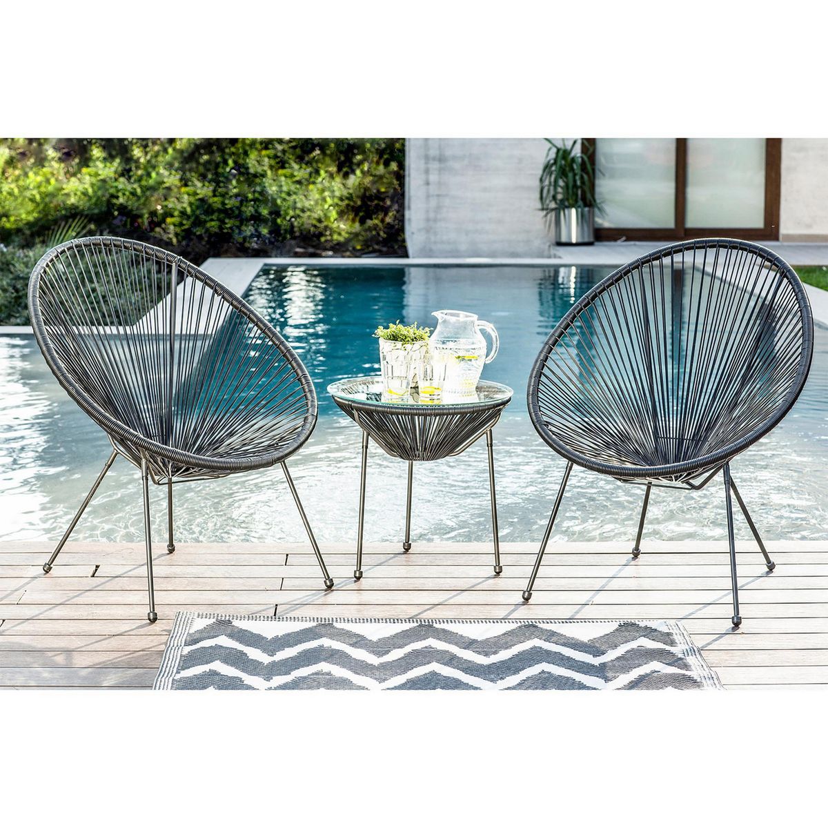 Just Home Collection - Silla Acapulco Negra