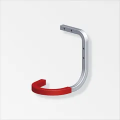 Gancho de pared para bici techo aluminio engomado rojo