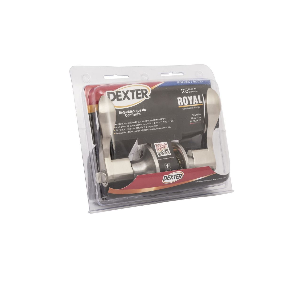 Dexter - Cerradura Manija Royal sin Llave Ns Blister Pack