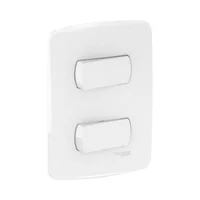 2 Interruptores sencillos 10A 127V~ , producto armado (incluye placa). Color Blanco
