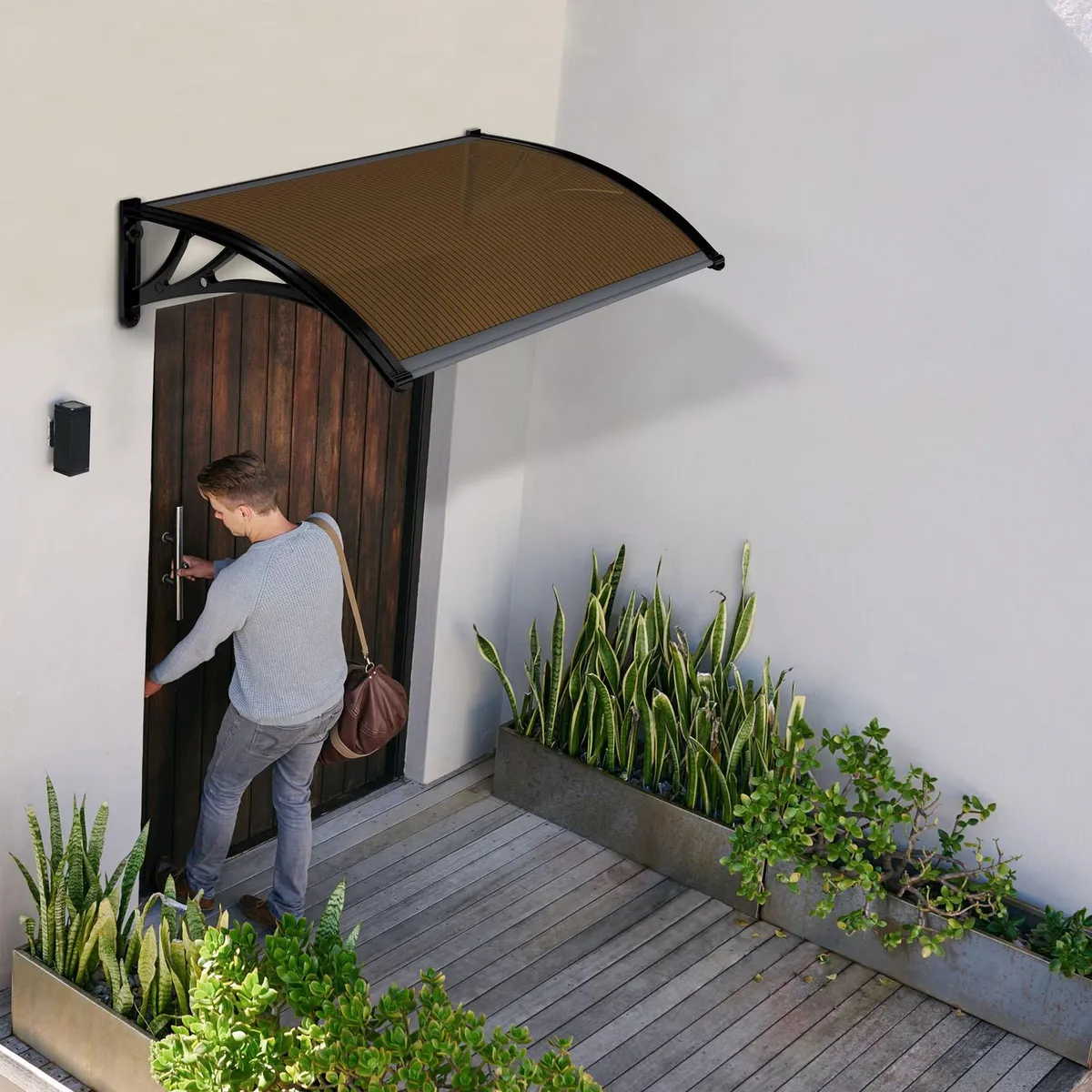 Hoggan - Alero Policarbonato café 125X70