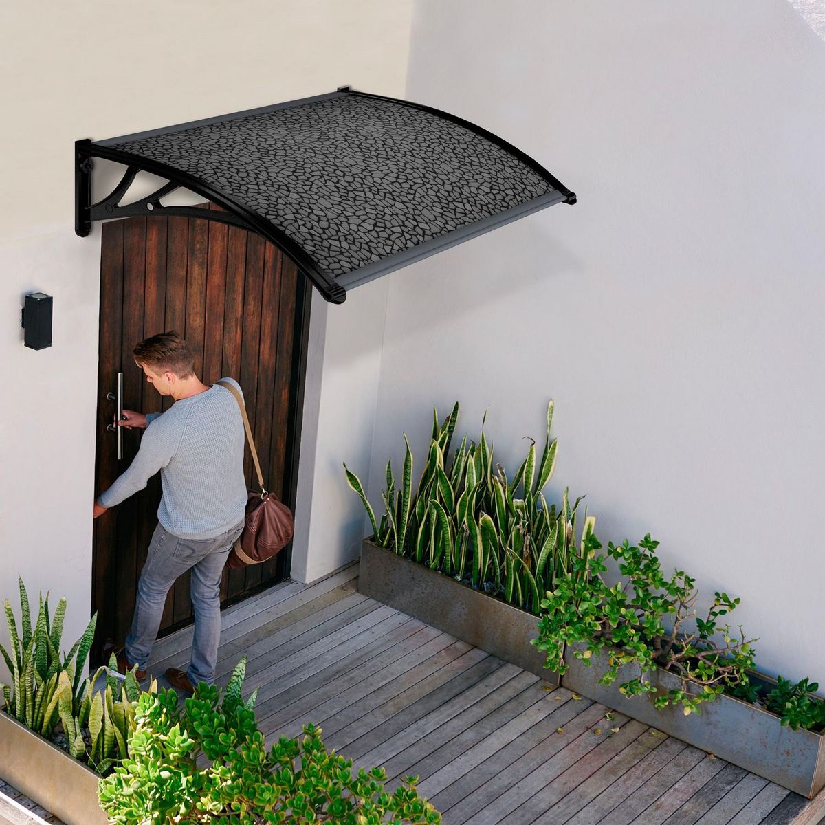 Hoggan - Alero de Policarbonato tipo Vitral 125 X 70 cm