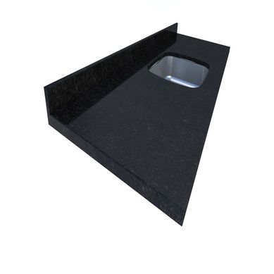 Cubierta con fregadero negro angola 1.8m