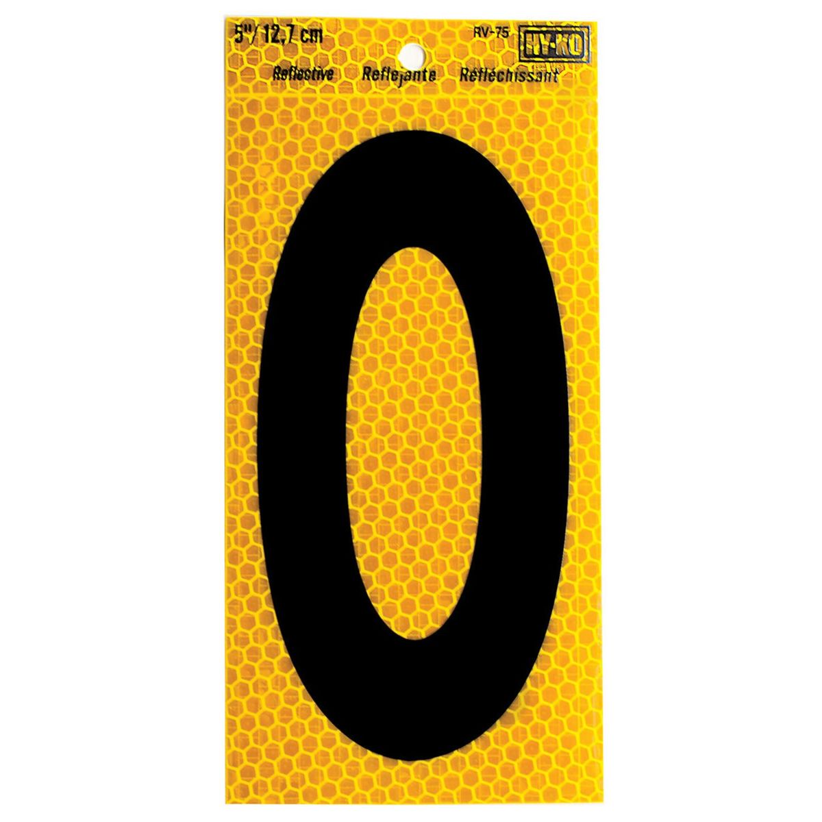 Hyko - Numero reflectivo autoadherible color Amarillo # 0