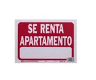 Senal Se Renta Apartamento color rojo 23x30