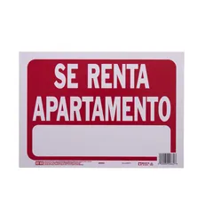 Senal Se Renta Apartamento color rojo 23x30