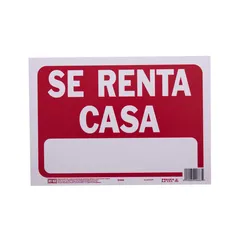 Senal Se Renta Casa color rojo 23x30