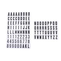 Plantilla de numeros y letras color negro autoadheribles