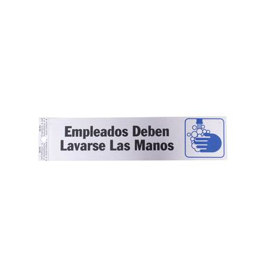Senal Aluminio Empleados deben lavarse las manos