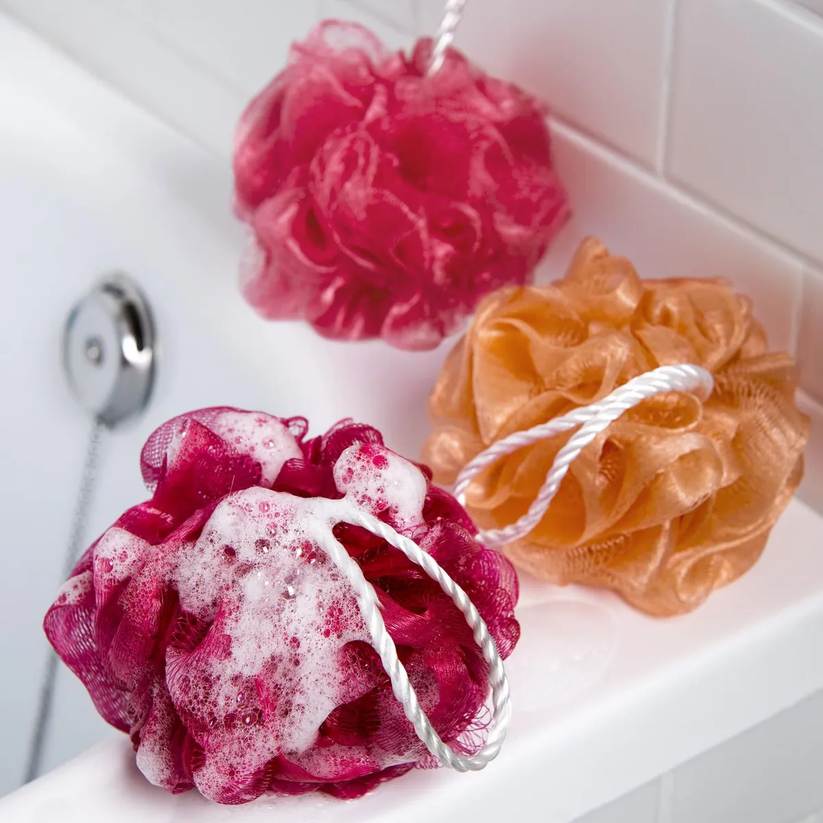 Esponjas de baño tonos rosados, marca Casa Bonita - Foto 2