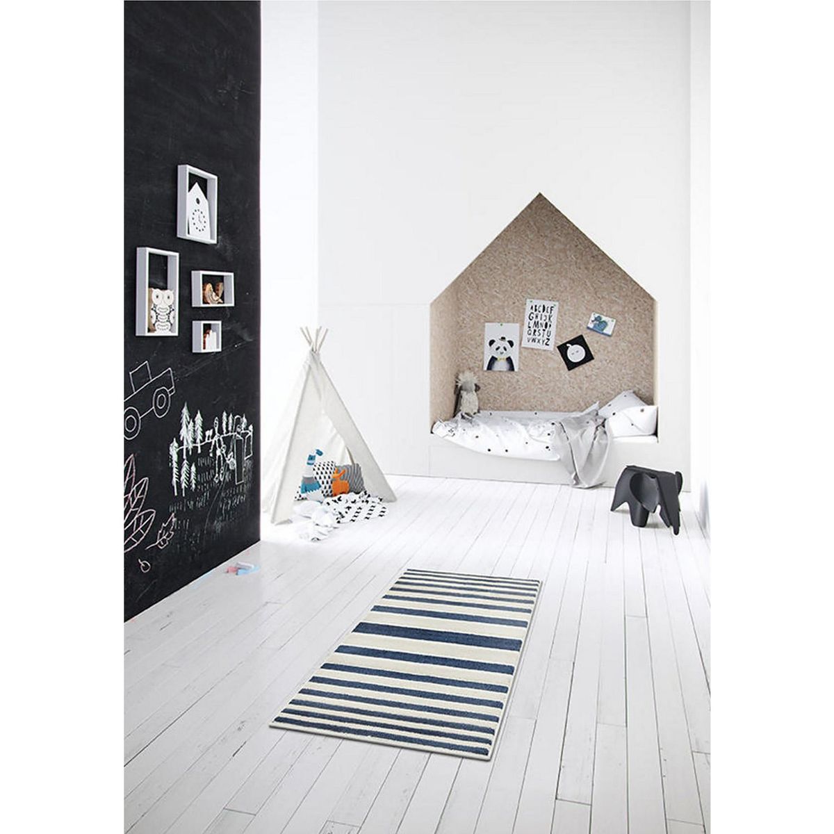 Just Home Collection - Tapete Decorativo Reflex Raya Azul 60 x 115 cm