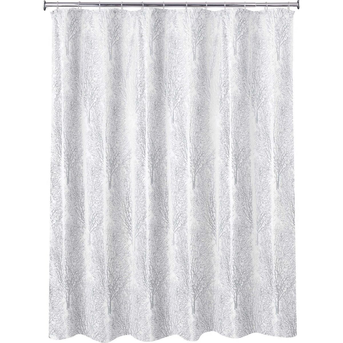 Just Home Collection - Cortina de baño Ramas Plata 178 x 180 cm