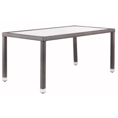 Mesa Porto 160x90 cm metal/rat�n PE cubierta negra