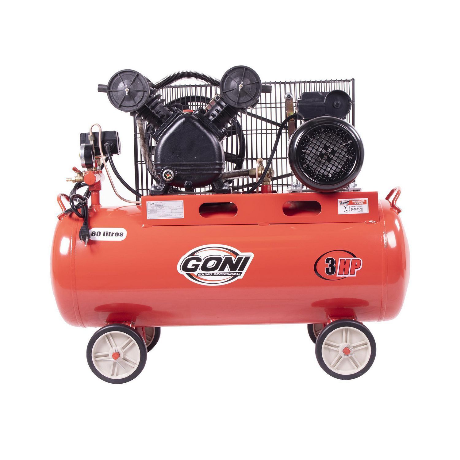 Goni - Compresor de Banda Goni de 3 HP con Tanque de 60 Litros