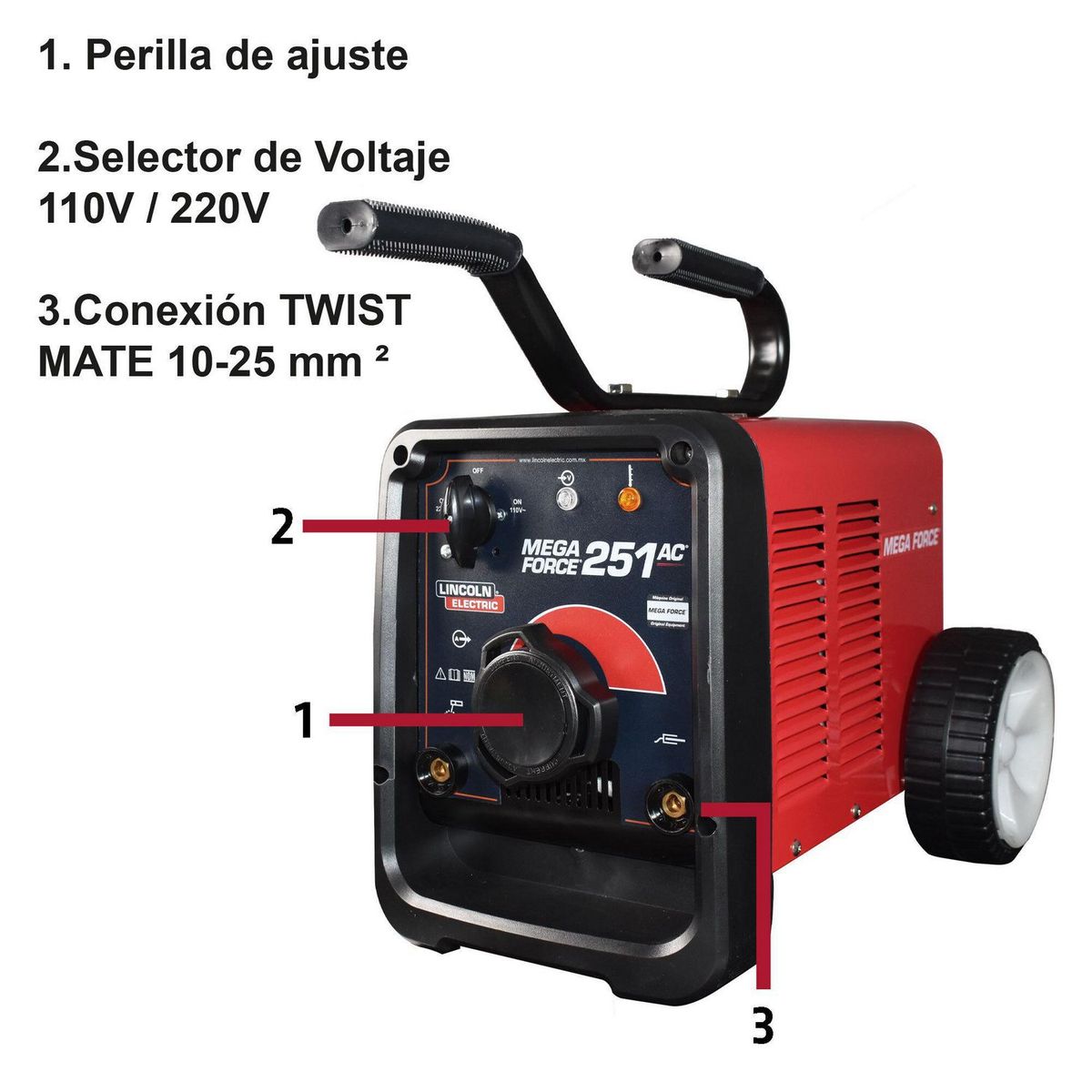 Soldadora Inverter Electrodo Revestido 251 AC, marca Mega Force - Foto 2