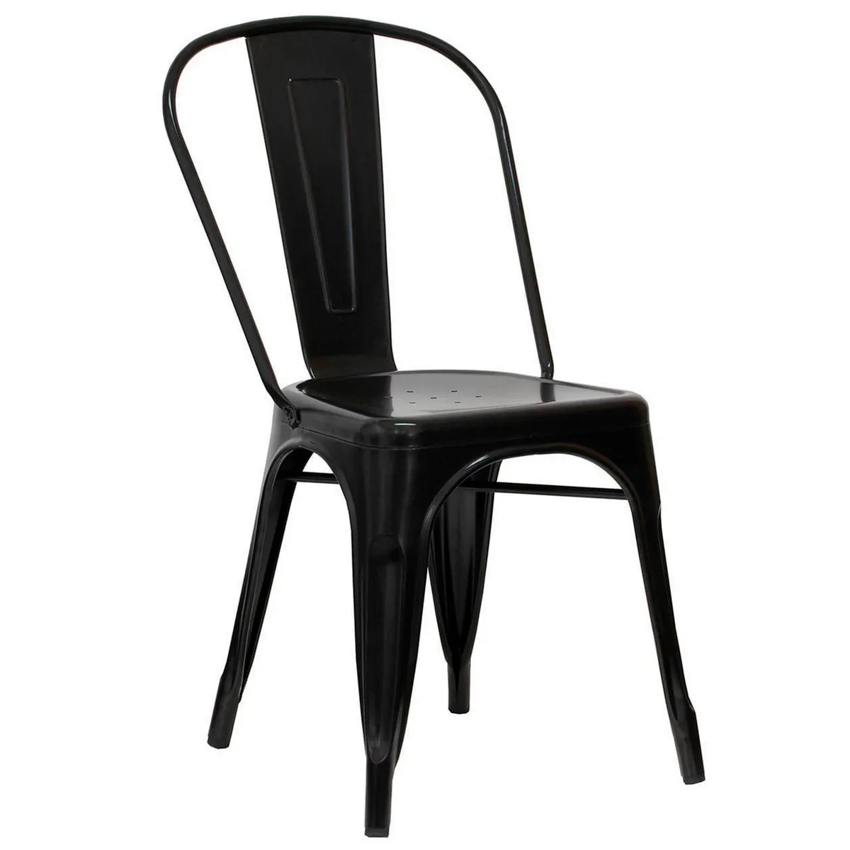 Just Home Collection - Silla de metal con respaldo color negro