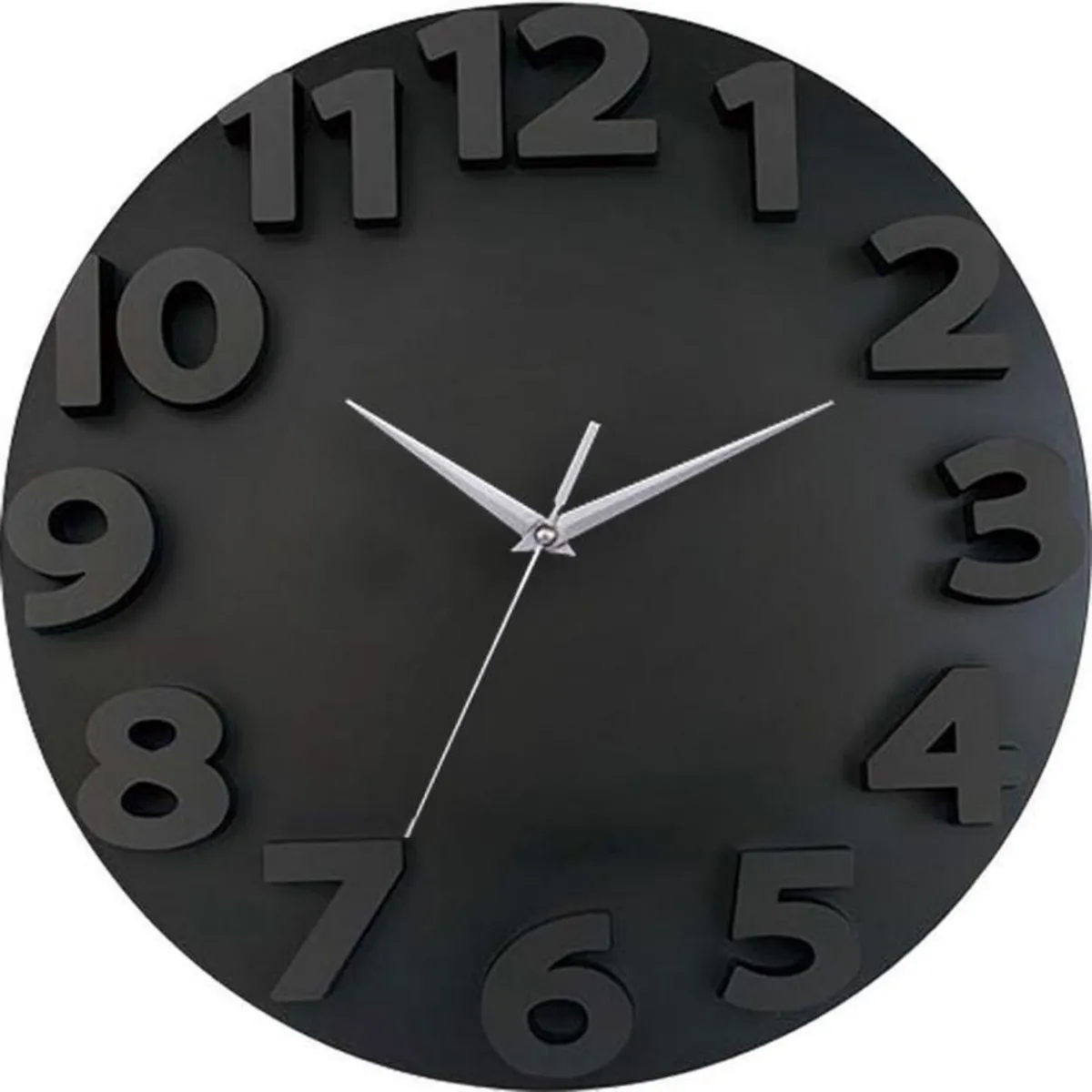 Just Home Collection - Reloj de Pared Color Negro 3D 50cm