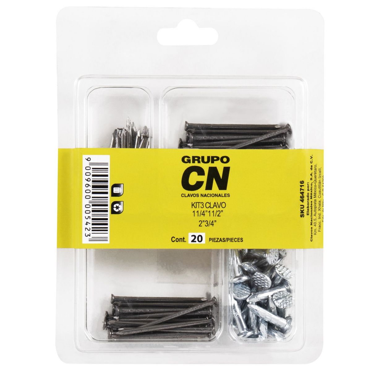 Clavos Nacionales - Kit3.clavo20p/11/4,11/2,2,3/4