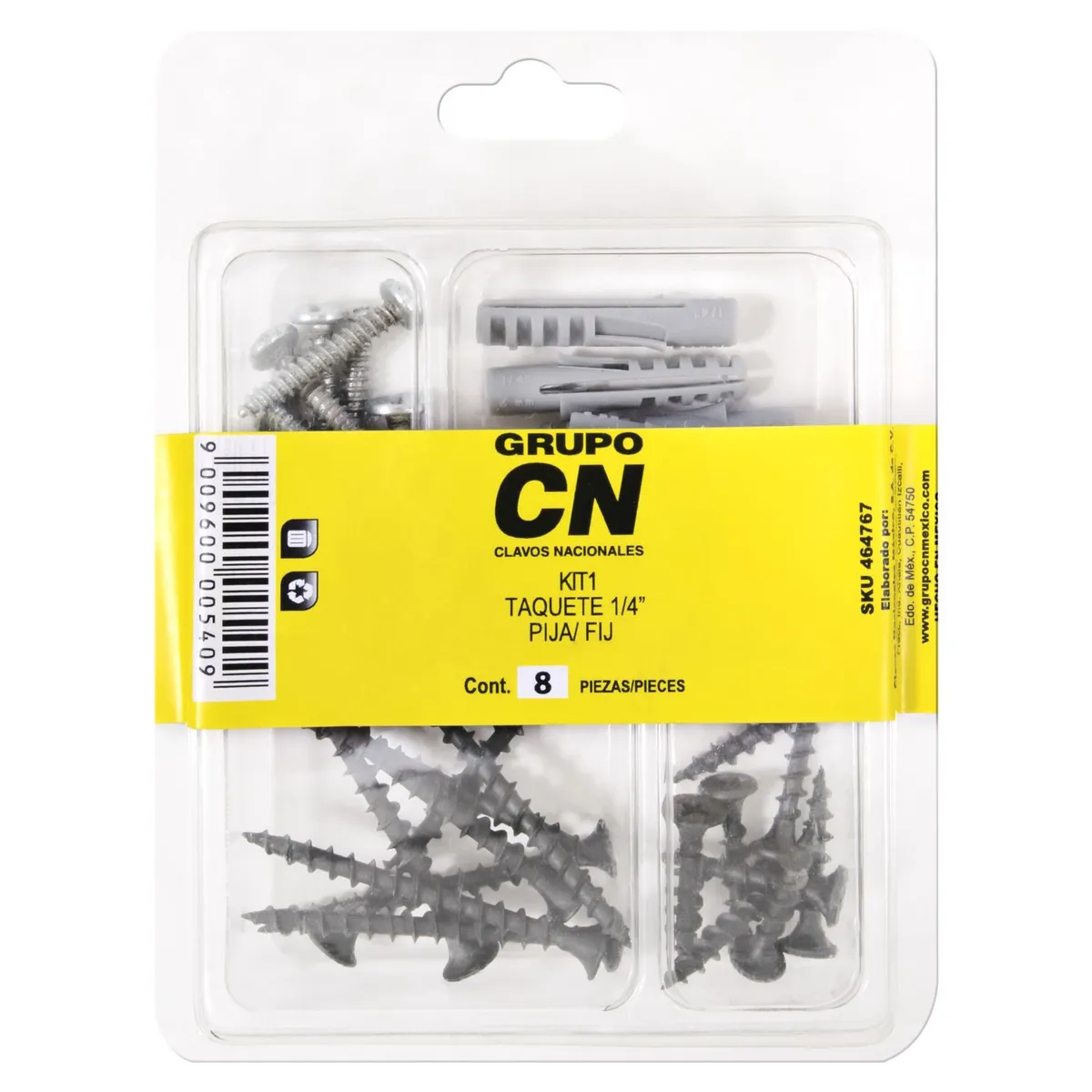 Clavos Nacionales - Kit1.8pz/taquete1/4/pija/fij