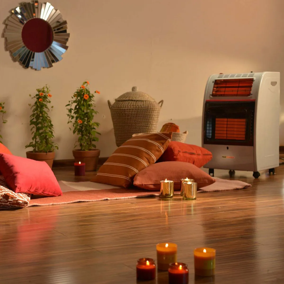 Heat Wave - Calentador 2 en 1: a gas y eléctrico de cuarzo