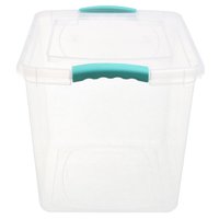Caja organizadora traslucida con clip de seguridad 28 litros