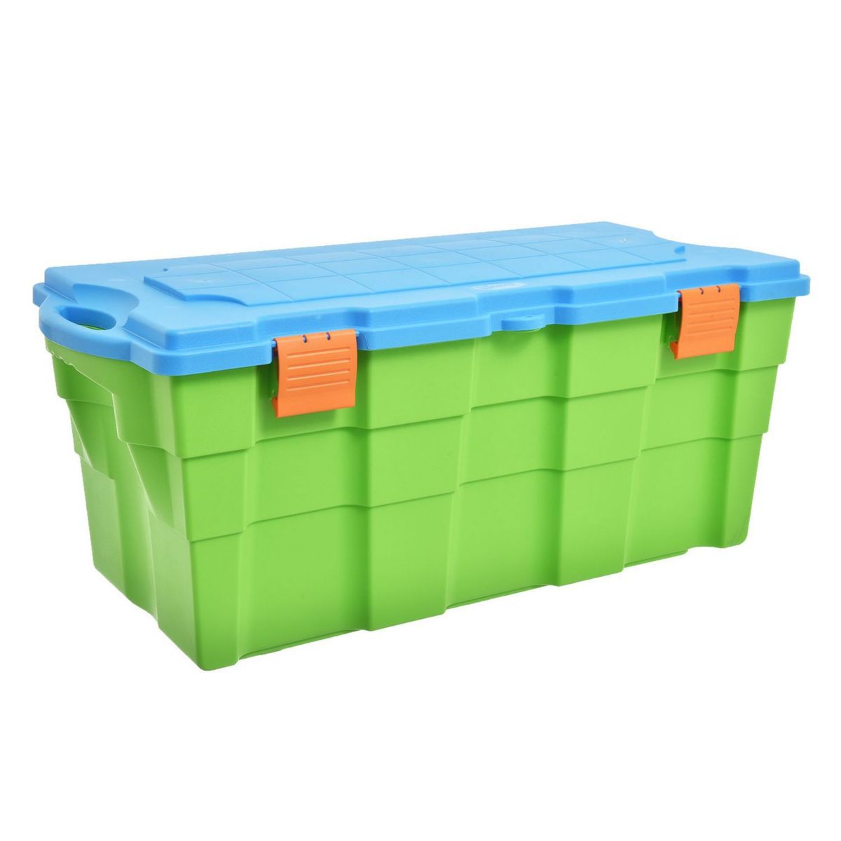 Wenco - Caja organizadora plástica con tapa de 40 x 45 x 94 cm de100 lts Verde/azul