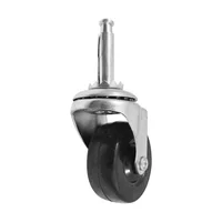 Rodaja plana de hule de 2" con espiga de madera y socket