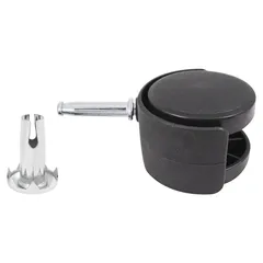 Rodaja "Twin" de nylon 40 mm espiga de madera con socket