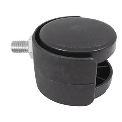 Rodaja "Twin" de Nylon 50mm Espiga con Rosca