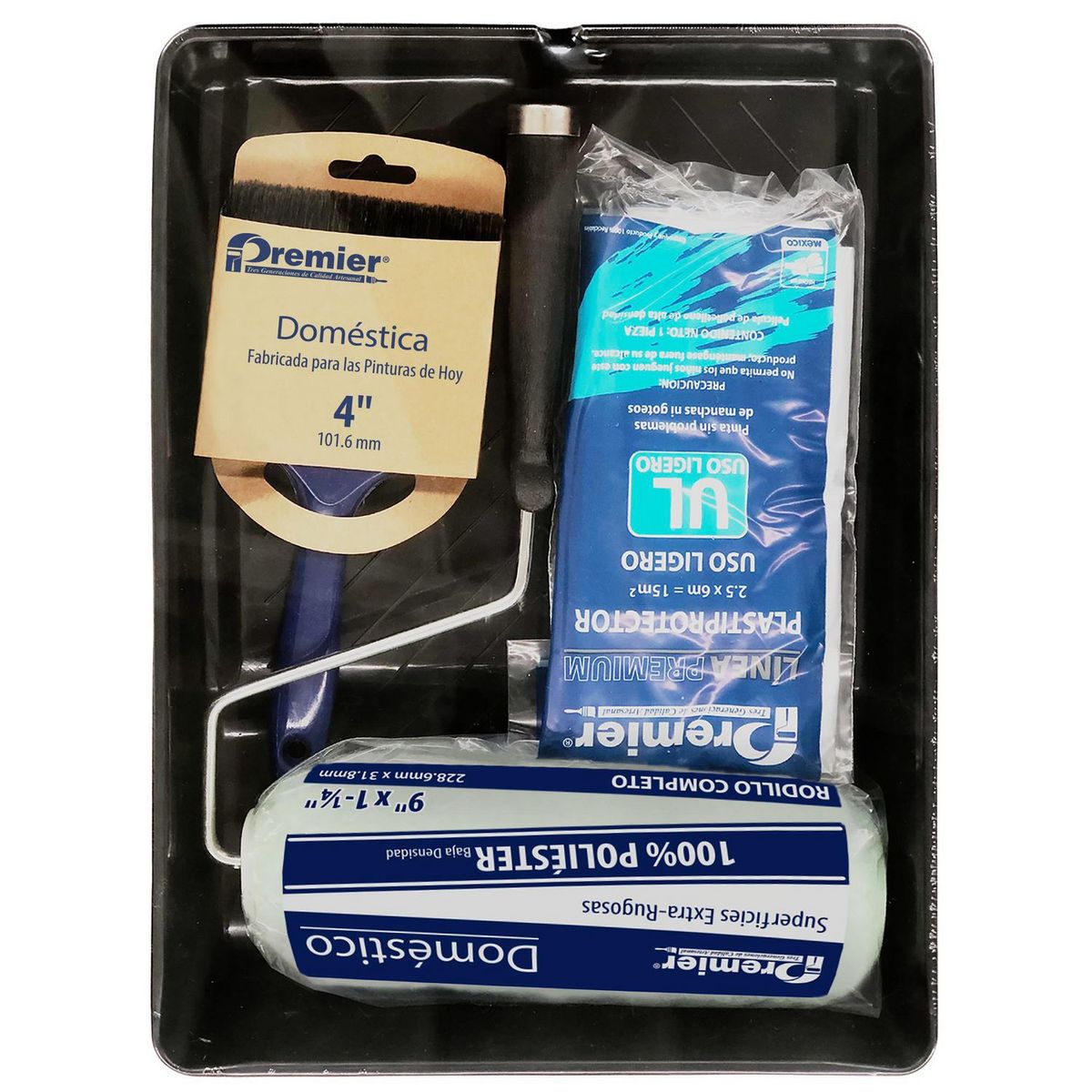 Premier - Kit Rodillo Y Brocha Domést 9" 5 Pzas