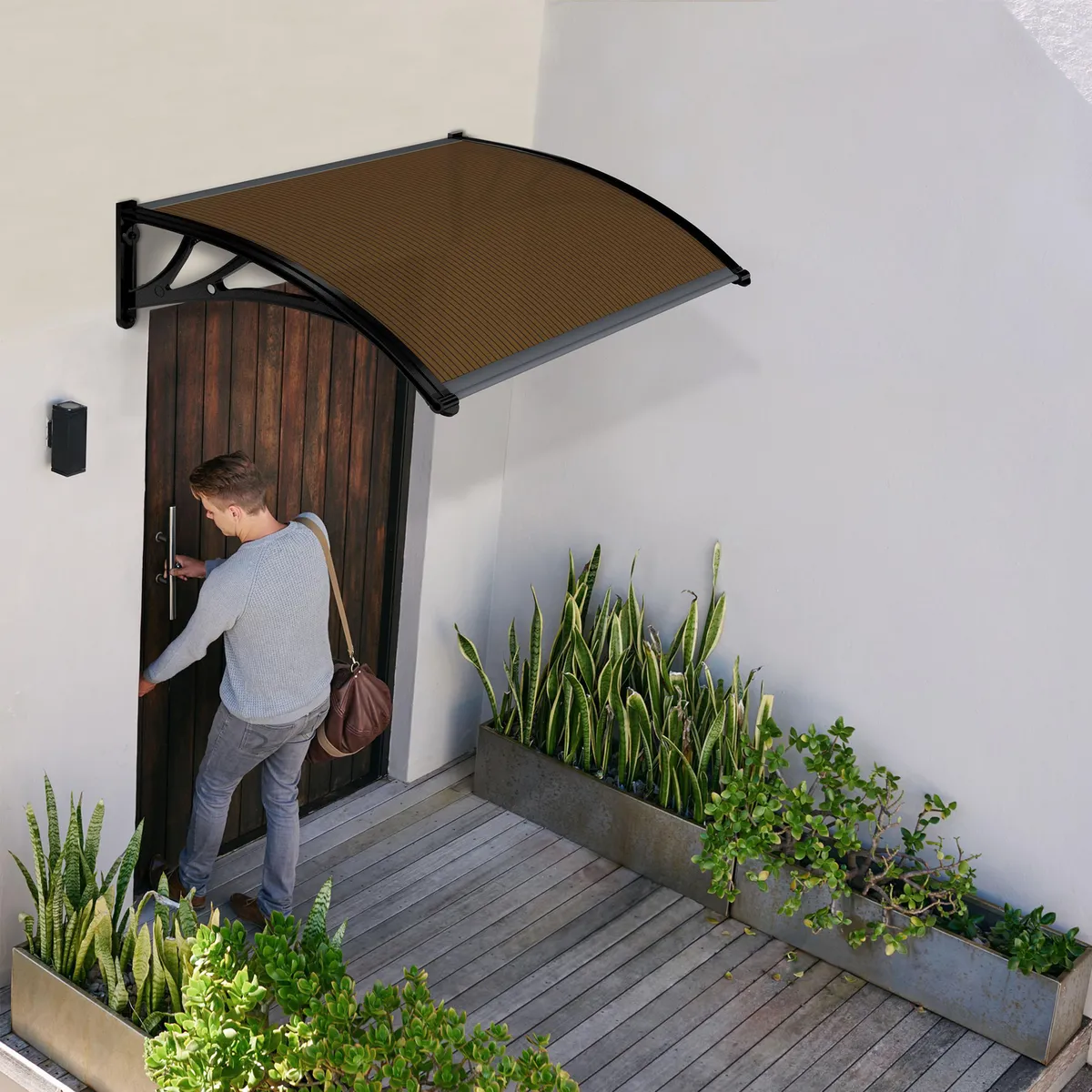  - Alero de Policarbonato Color Café 125 X 100 cm