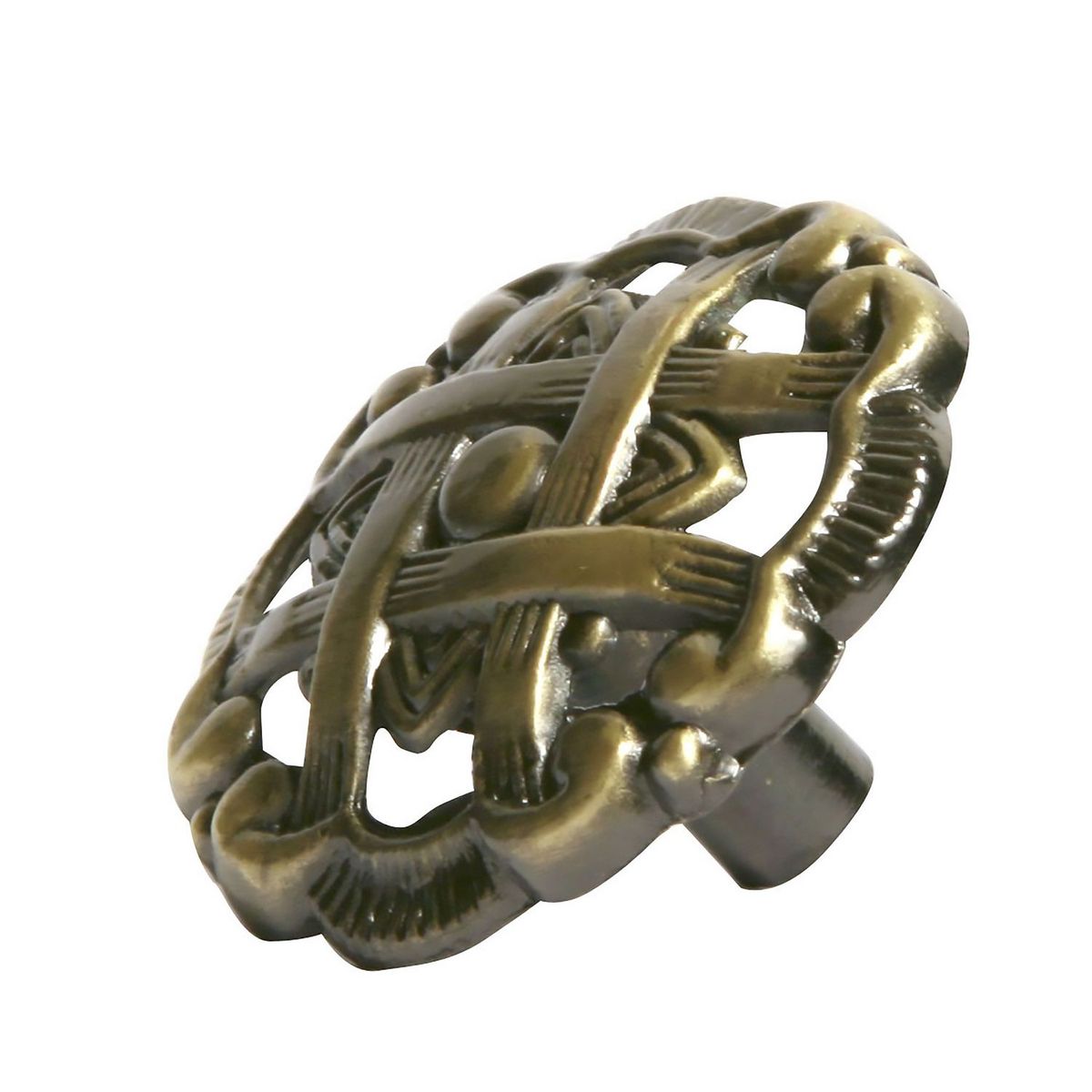 Fixser - Jaladera Boton #3887 1-1/2" Dia, C/T Laton Antiguo