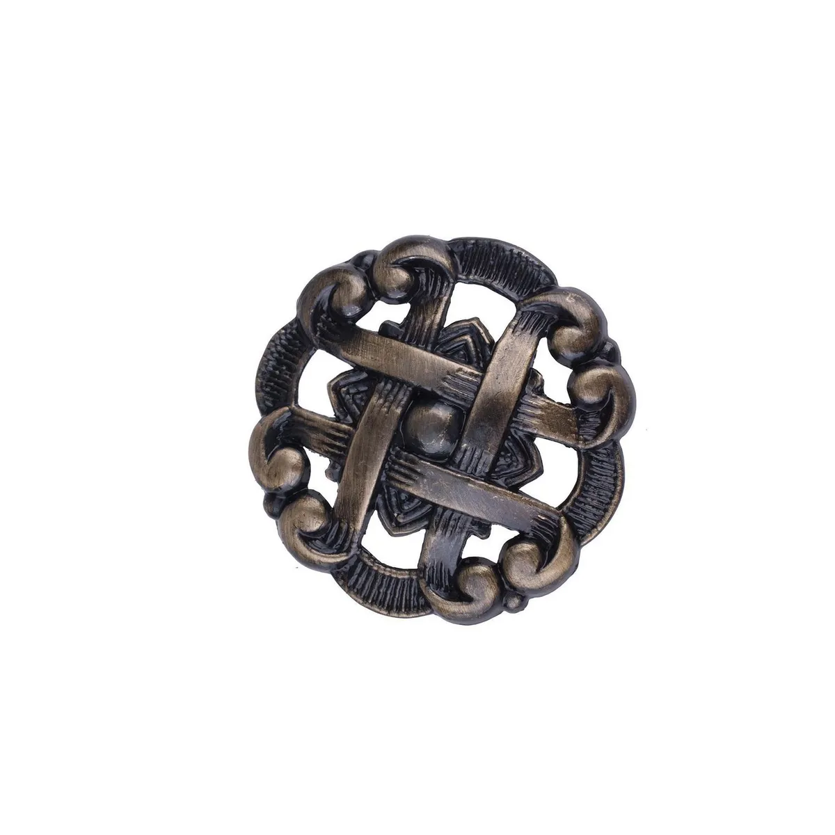 Fixser - Jaladera Boton #3887 1-1/2" Dia, C/T Laton Antiguo