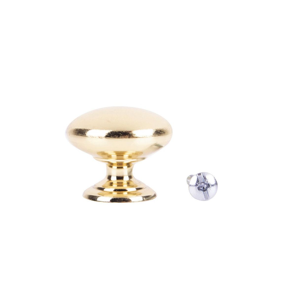 Fixser - Jaladera botón 30 mm x 26 mm latón brillante
