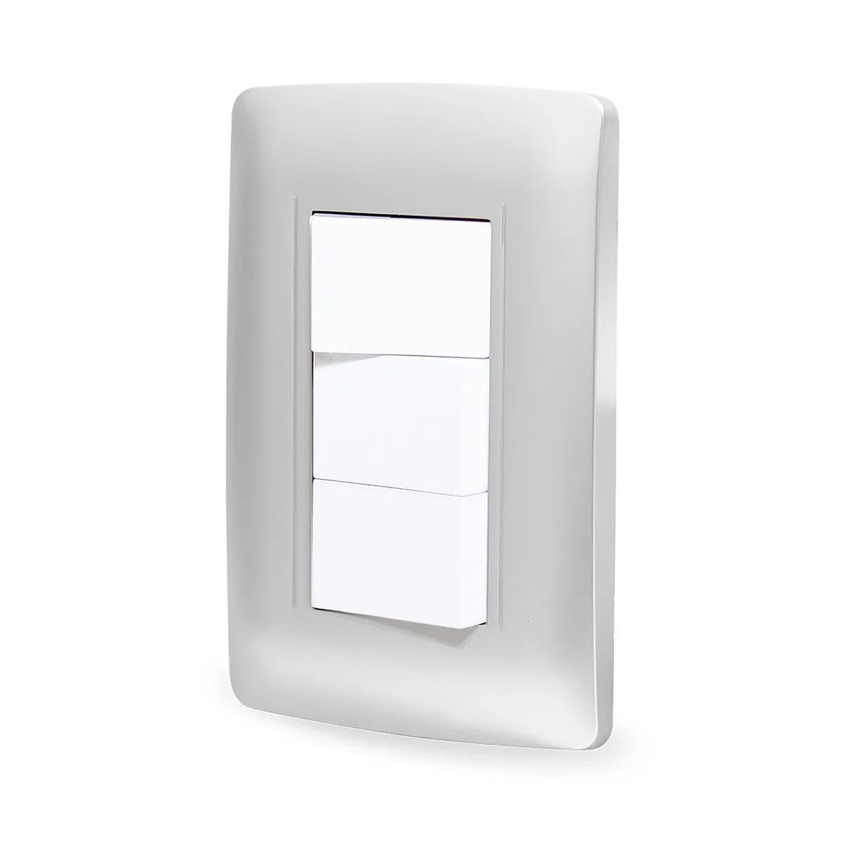 Placa C/3 Apagadores Sen Plata, marca Sanelec - Foto Principal